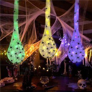 3pcs Giant Spider Halloween Outdoor Clearance - 41" Big Colorful LED Light Up